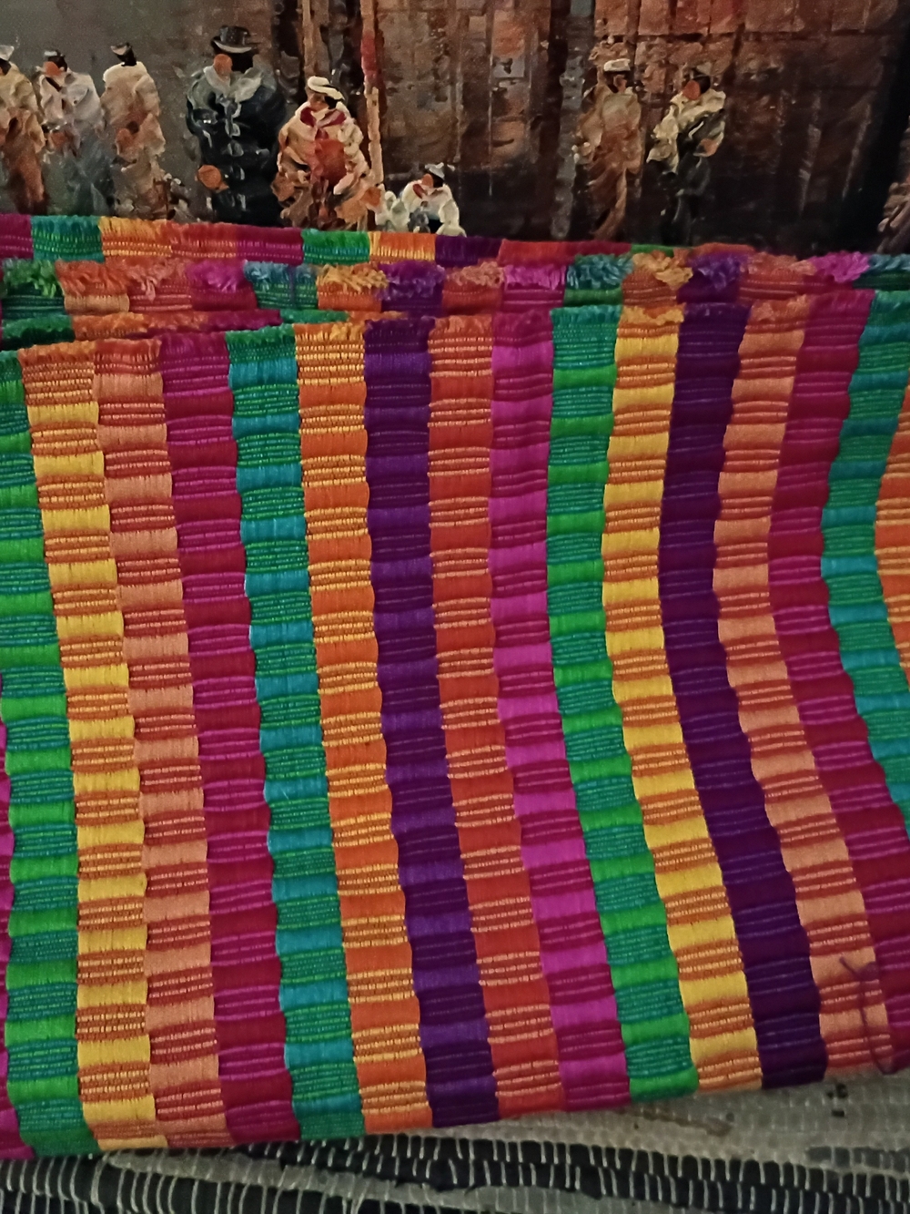 Vibrant Multicolor Striped Throw Blanket - Handwoven Home Bedding